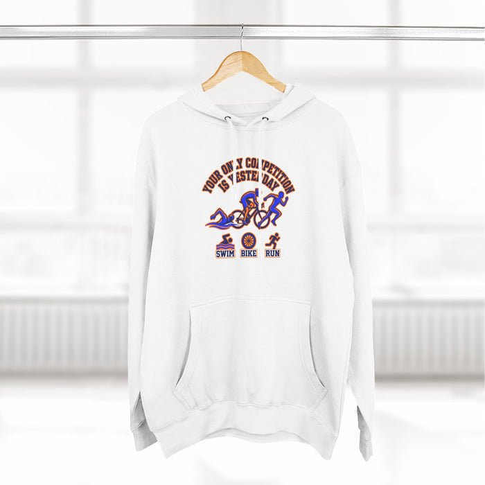Triathlon Hoodie – Swim Bike Run Three-Panel Fleece Hoodie