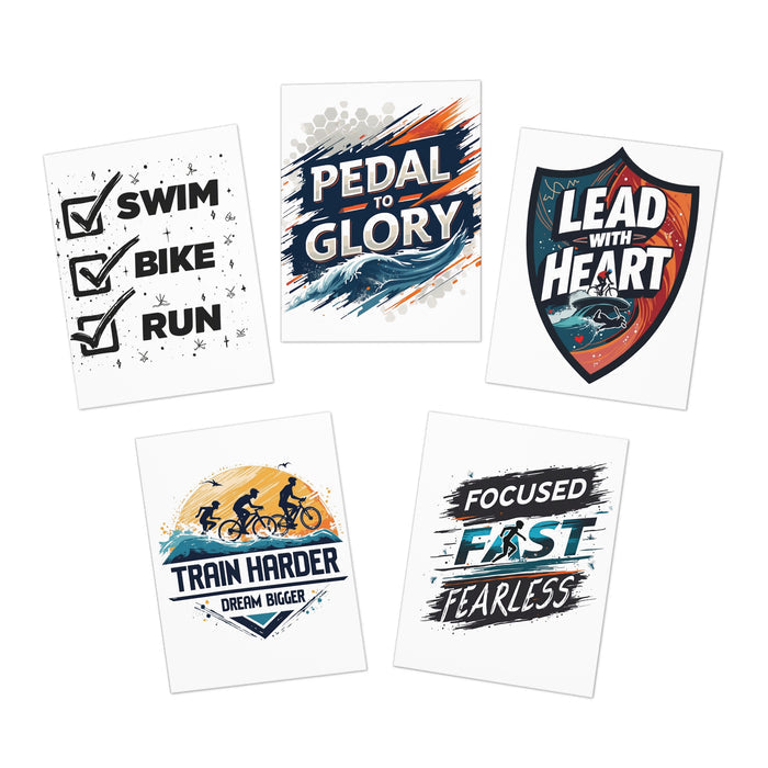 Triathlon Motivational Greeting Cards 5-Pack - Paper products
