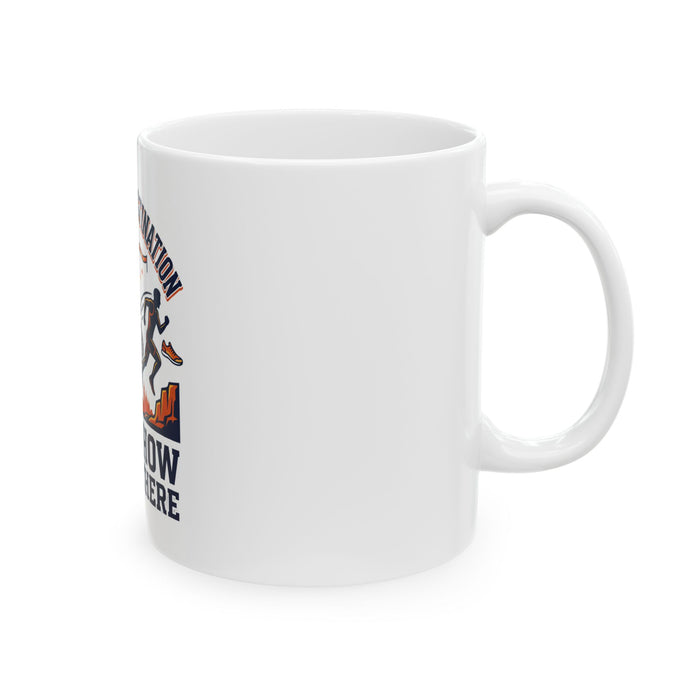 Triathlon Motivational Mug — "Pain Is The Destination, Grit Is How You Got There" Ceramic Coffee Cup (11oz/15oz)