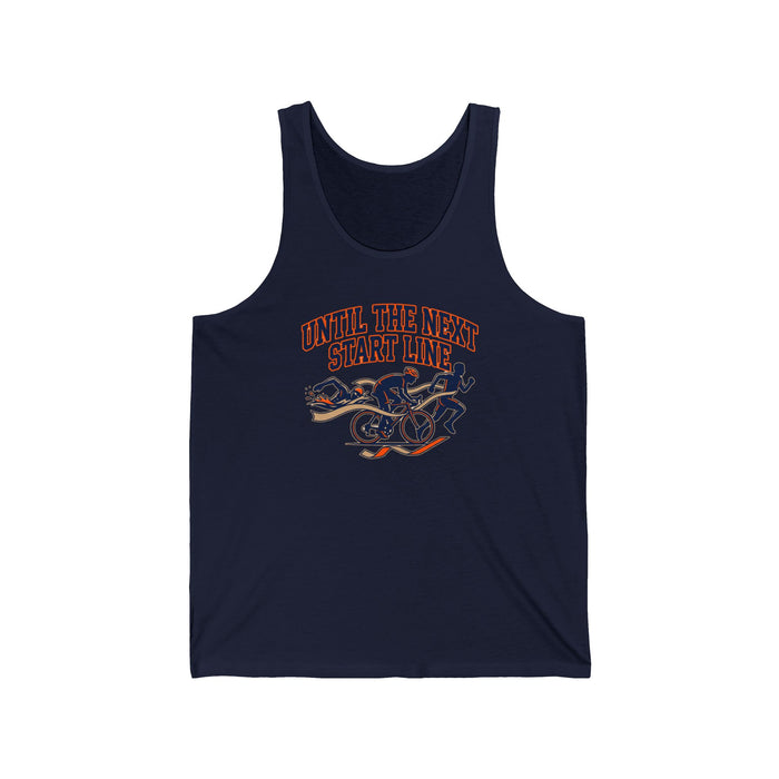 Triathlon Motivational Tank Top – "Until The Next Start Line" Racing Triathlete Shirt