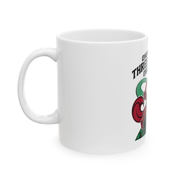 Triathlon Mug - "One Month Three Sports One Goal" Ceramic Coffee Cup (11oz/15oz)