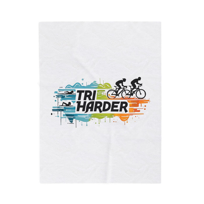 Triathlon Plush Blanket for Athletes - All Over Prints - detail view