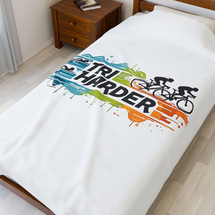 Triathlon Plush Blanket for Athletes - All Over Prints - size chart