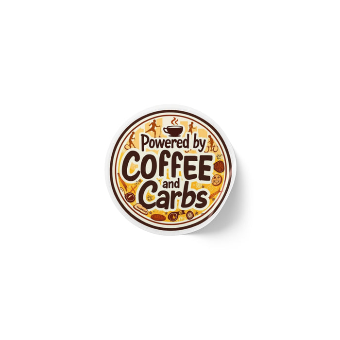 Triathlon Round Stickers "Powered by Coffee & Carbs" - Paper products - alternate view