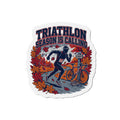 Triathlon Season Is Calling Die-Cut Magnet — Autumn Running & Cycling Design