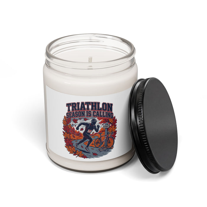 Triathlon Season Is Calling Soy Candle — 9oz Scented Jar for Athletes & Outdoor Lovers