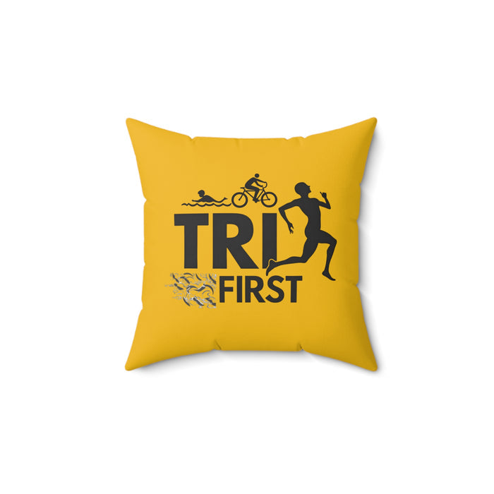 Triathlon Throw Pillow - Home Decor