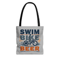 Triathlon Tote Bag - Swim-Bike-Beer Print Eco Nonwoven - Bags