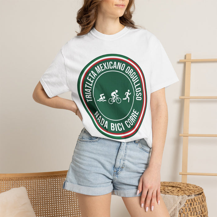 Triathlon Training Tee - Triatleta Mexicano Orgulloso Bella Canvas Unisex Tee (Swim Bike Run) - Fast-Drying Breathable