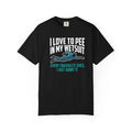 Triathlon T‑Shirt — “I Love to Pee in My Wetsuit” Funny Swimmer Tee