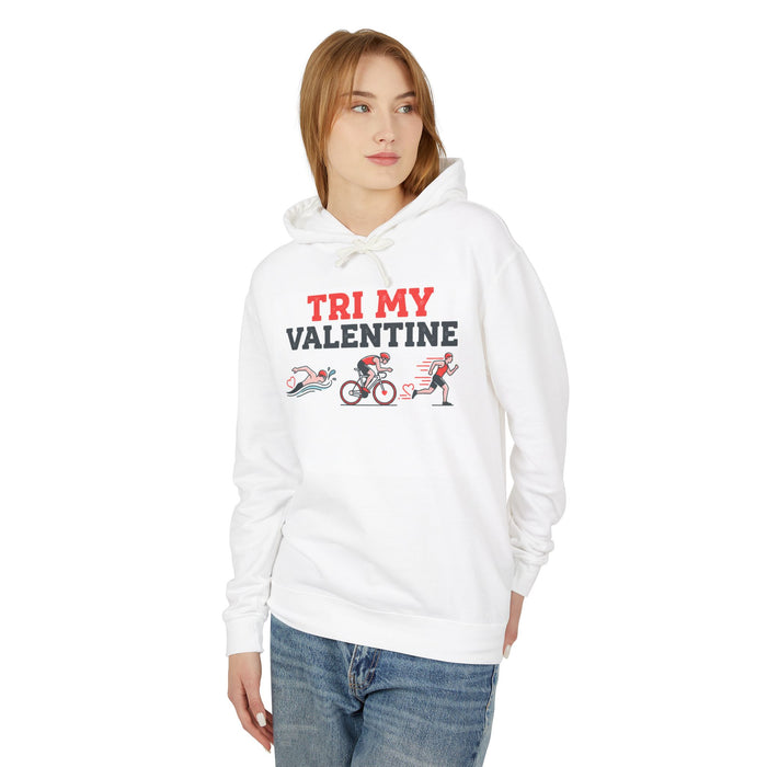 Triathlon Valentine Hoodie - Lightweight Cotton Sweatshirt - detail view
