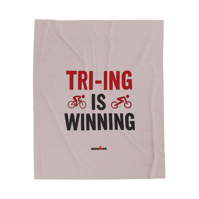 Triathlon Velveteen Plush Blanket - All Over Prints