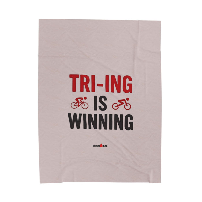 Triathlon Velveteen Plush Blanket - All Over Prints - alternate view