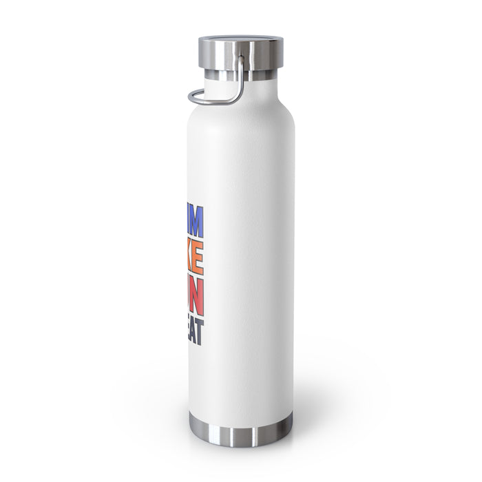 Triathlon Water Bottle – “Swim Bike Run Repeat” 22oz Insulated Stain