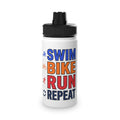 Triathlon Water Bottle — Swim Bike Run Repeat Stainless Steel Sports