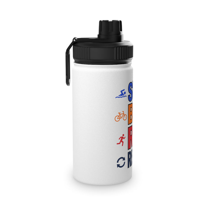 Triathlon Water Bottle — Swim Bike Run Repeat Stainless Steel Sports