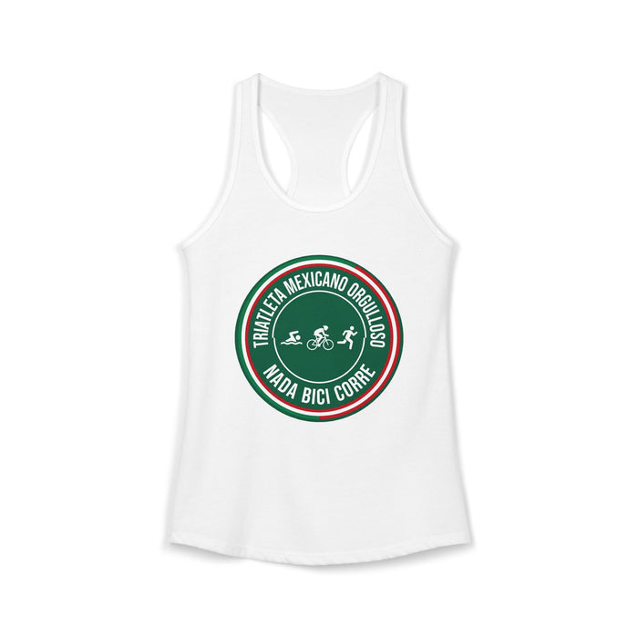 Triatleta Mexicano Orgulloso Women's Racerback Tank — Swim Bike Run