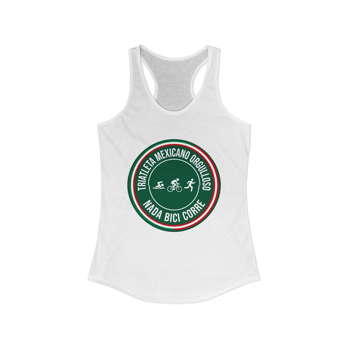 Triatleta Mexicano Orgulloso Women's Racerback Tank — Swim Bike Run