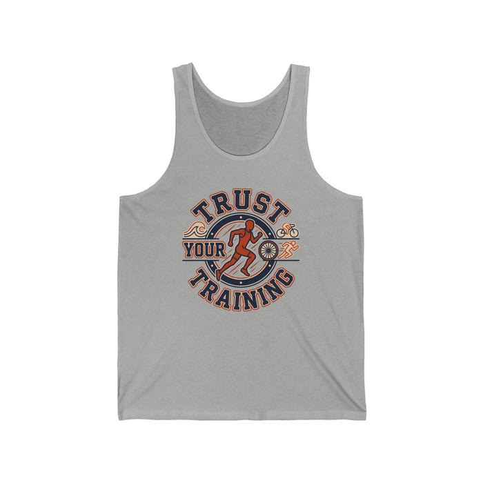 Trust Your Training Tank Top — Motivational Running & Triathlon Workout Shirt