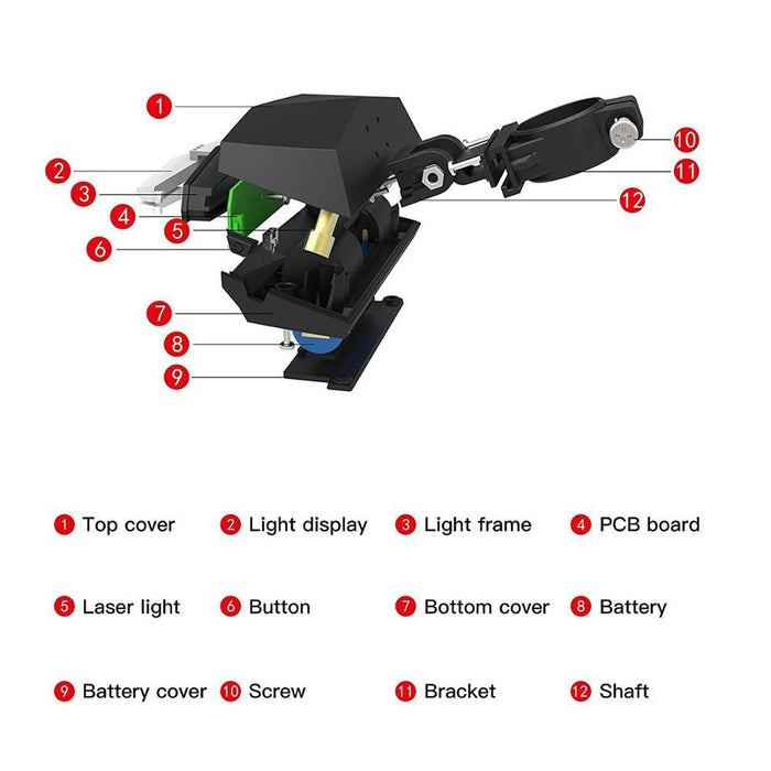 Ultra-Bright Bike Tail Light with Remote Turn Signal - Accessories - size chart