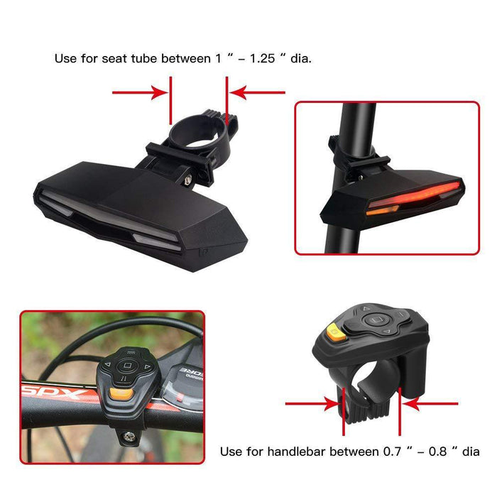 Ultra-Bright Bike Tail Light with Remote Turn Signal - Accessories - size chart