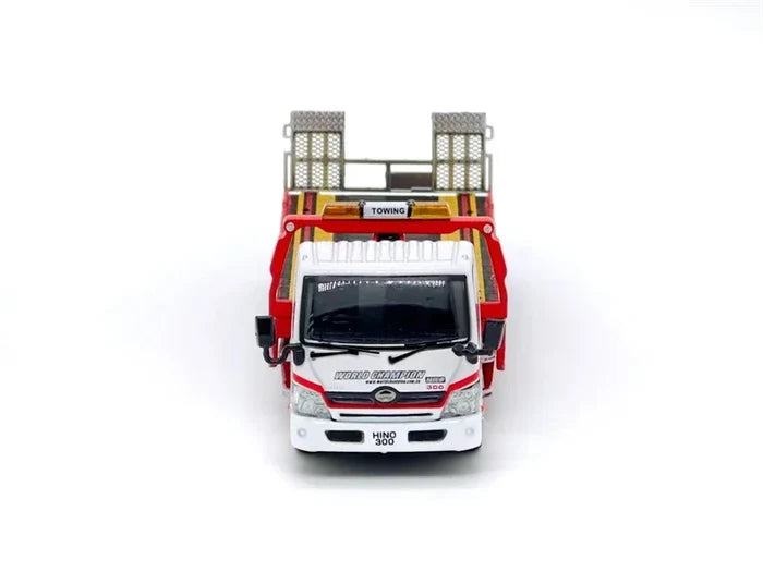 Unique Model × Tiny 1:64 Hino 300 Dutro Full floor trailer Diecast Model Car