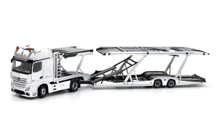 Unique Model × Tiny 1:64 MB Actros Double decker car trailer LHD Diecast Model Car
