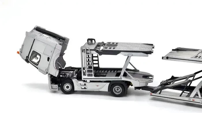 Unique Model × Tiny 1:64 MB Actros Double decker car trailer LHD Diecast Model Car