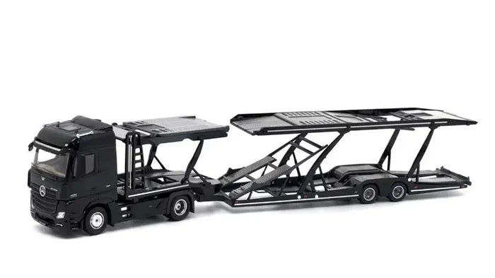 Unique Model × Tiny 1:64 MB Actros Double decker car trailer LHD Diecast Model Car