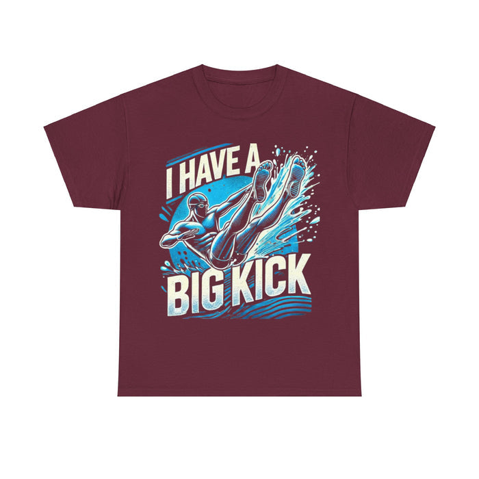 Unisex Heavy Cotton "I Have a Big Kick" T-Shirt - size chart for triathlon