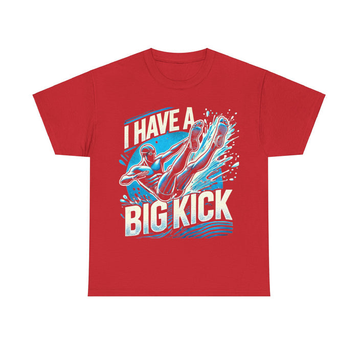 Unisex Heavy Cotton "I Have a Big Kick" T-Shirt - size chart for triathlon