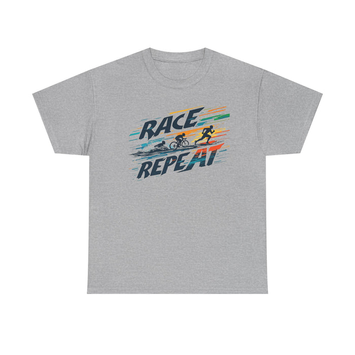 Unisex Heavy Cotton Triathlon Lifestyle Tee - T-Shirt - detail view