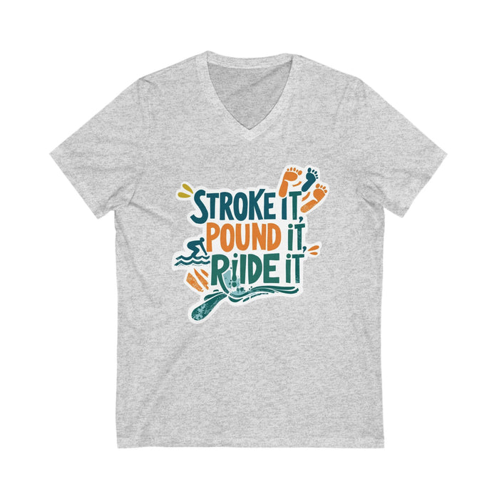 Unisex Lightweight V-Neck Tee for Triathlon Training - alternate view