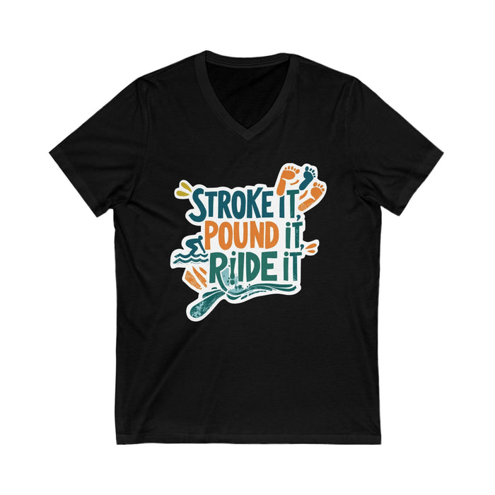 Unisex Lightweight V-Neck Tee for Triathlon Training - lifestyle view