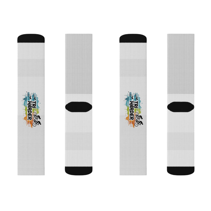 Unisex Polyester Crew Socks - All Over Prints - lifestyle view