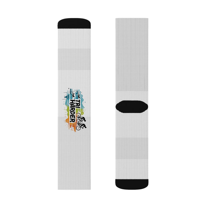 Unisex Polyester Crew Socks - All Over Prints - size chart