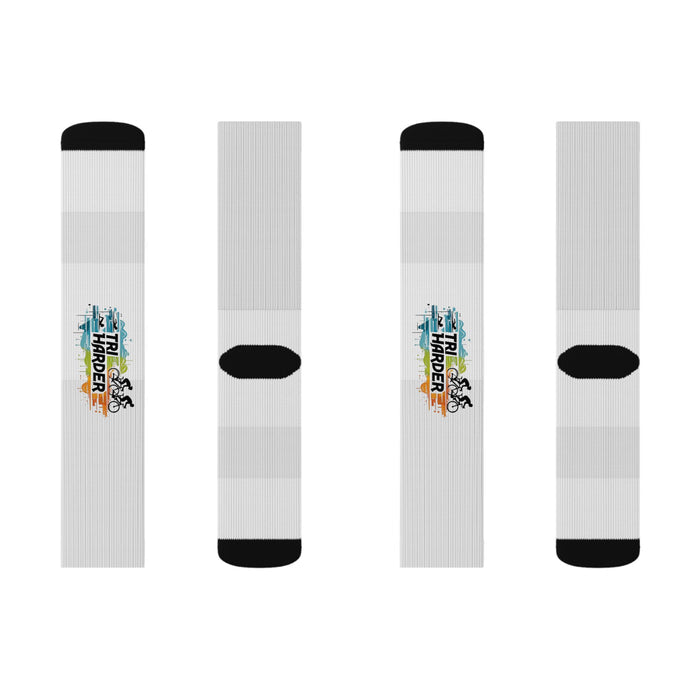 Unisex Polyester Crew Socks - All Over Prints - size chart
