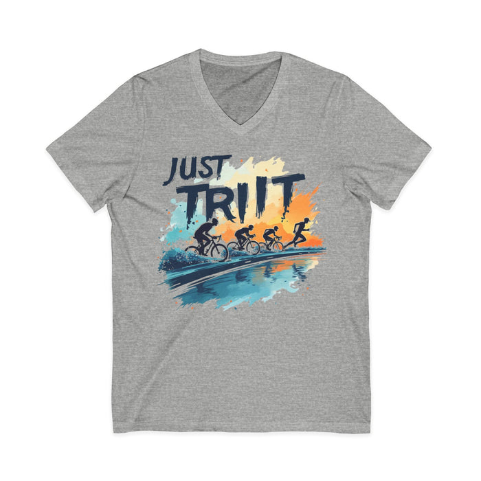 Unisex Short Sleeve V-Neck Triathlon Tee - lifestyle view