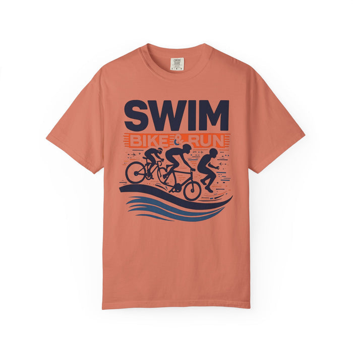 Unisex Swim Bike Run T-Shirt - detail view