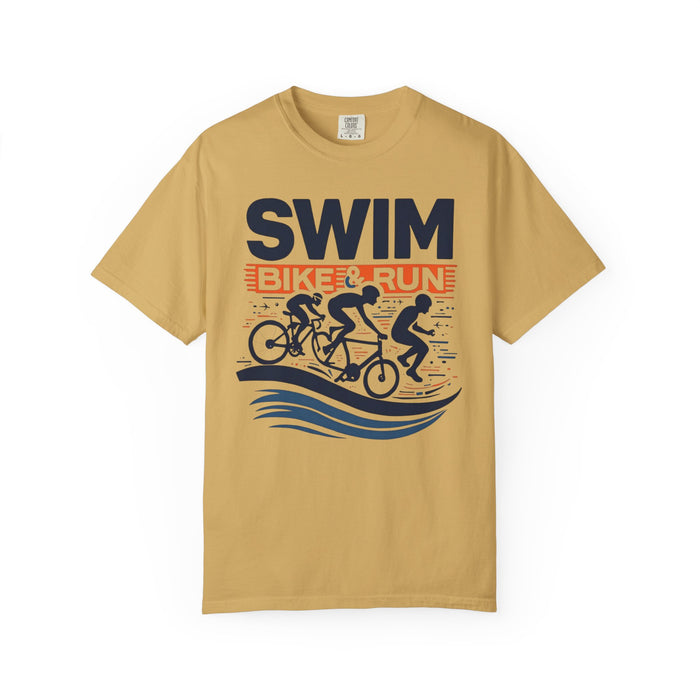 Unisex Swim Bike Run T-Shirt - size chart