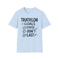 Unisex Triathlon Motivational T-Shirt - size chart