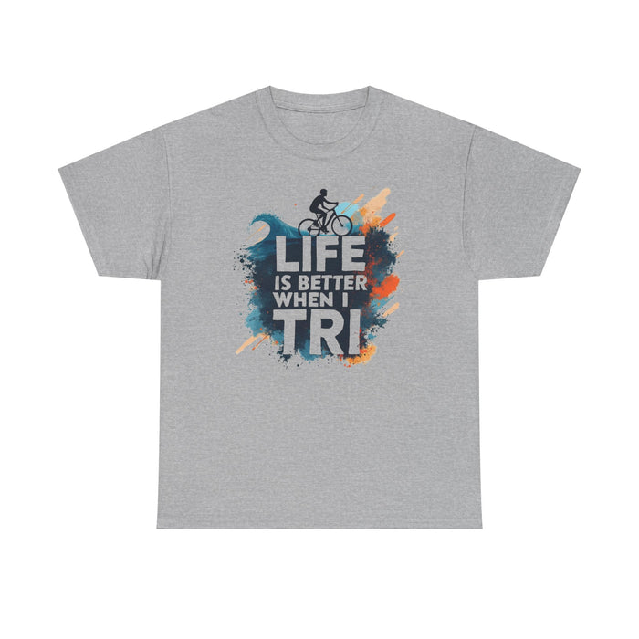 Unisex Triathlon T-Shirt by Gildan 5000 - detail view