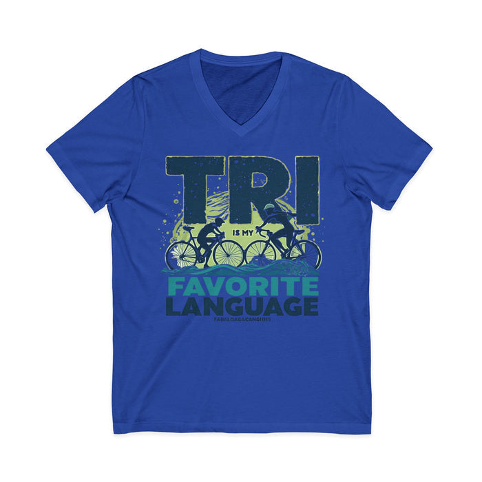 Unisex Triathlon V-Neck Tee - size chart