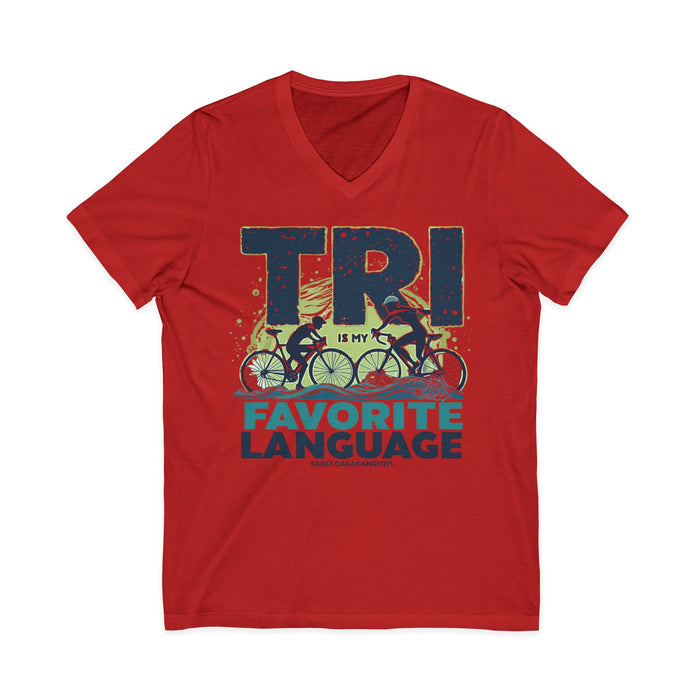 Unisex Triathlon V-Neck Tee - size chart