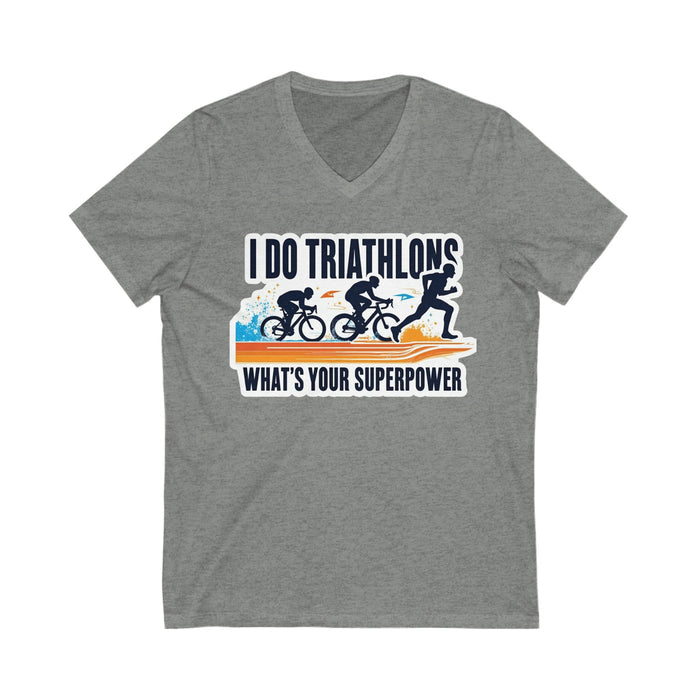 Unisex V-Neck Triathlon Training Tee - detail view
