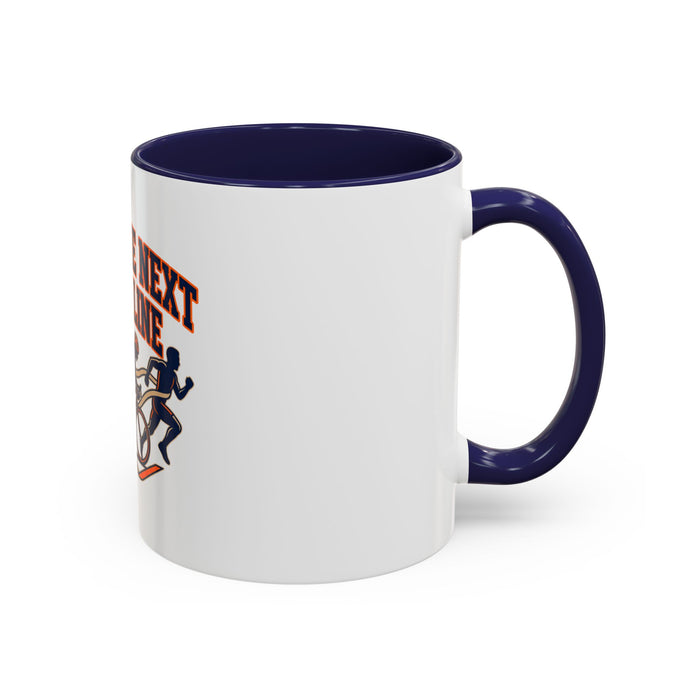Until The Next Start Line Accent Coffee Mug — Triathlon Run Bike Swim Motivational Coffee Cup