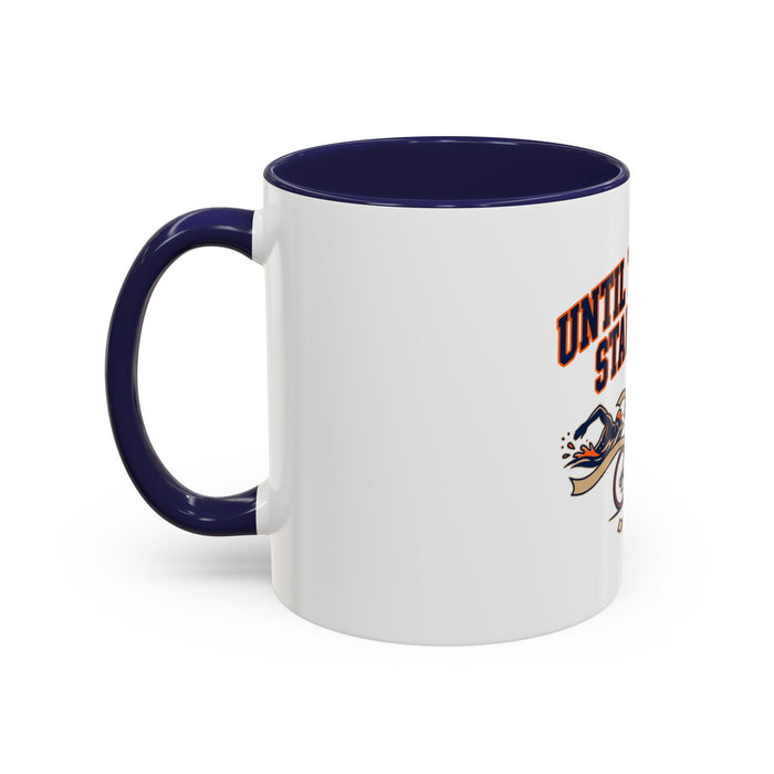Until The Next Start Line Accent Coffee Mug — Triathlon Run Bike Swim Motivational Coffee Cup