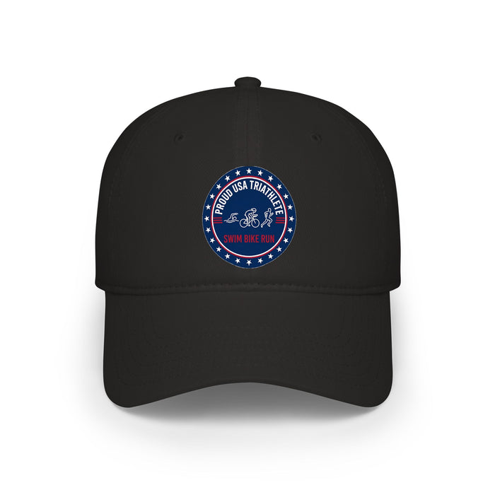 USA Triathlete Baseball Cap - Low-Profile Swim-Bike-Run Design (Proud Edition), Adjustable Lightweight Moisture-Wicking