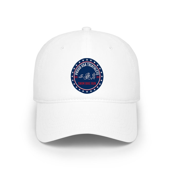 USA Triathlete Baseball Cap - Low-Profile Swim-Bike-Run Design (Proud Edition), Adjustable Lightweight Moisture-Wicking