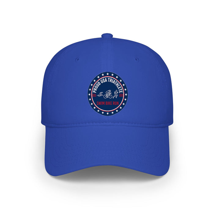 USA Triathlete Baseball Cap - Low-Profile Swim-Bike-Run Design (Proud Edition), Adjustable Lightweight Moisture-Wicking